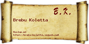 Brebu Koletta névjegykártya